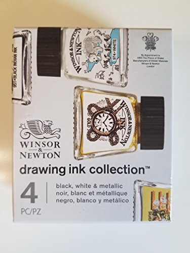 Winsor & Newton Drawing Ink Collection Black, White, Metallic
