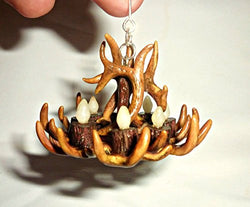 Chandelier of antlers. Dollhouse miniature 1 :12