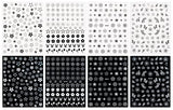 JMEOWIO 8 Sheets Spring Flower Nail Art Stickers Decals Self-Adhesive Pegatinas Uñas Black White Nail Supplies Nail Art Design Decoration Accessories