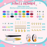 7600 Pcs Polymer Clay Beads for Bracelets Making kit Letter Beads Preppy Beads 24 Colors Perfect Flat Clay Beads Kit for Jewelry Making Heishi Beads Bracelet Flat Beads for Girls Necklace Making kit