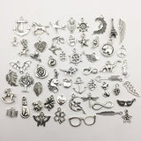 100g (about 100pcs) Craft Supplies Small Antique Silver Charms Pendants for Crafting, Jewelry