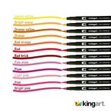 KINGART 445-48 Set of 48 Dual TIP Brush PENS 48 Piece