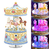 Carousel Music Box Gift for Daughter Girl Kids Wife Mom, Anniversary Birthday Valentine Carousel Horse Musical Box with Lights Play Always with Me