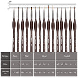 Nicpro Micro Detail Paint Brush Set,15 Tiny Professional Miniature Fine Detail Brushes for