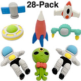 OHill Pack of 28 3D Outer Space Pencil Erasers Puzzle Erasers for Party Favors Supplies Classroom