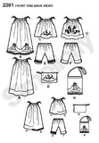 Simplicity Pillowcase Fashion Bag and Clothing Sewing Patterns for Girls, Sizes 3-8
