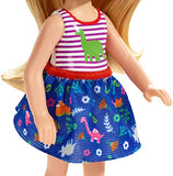 Barbie Club Chelsea Doll, 6-inch Blonde with Dinosaur-Themed Look,  (GMR96)