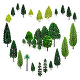 OrgMemory 29pcs Mixed Model Trees, 1.5-6 inch(4 -16 cm), Ho Scale Trees, Diorama Trees, Plastic Trees for Projects, Model Train Scenery with No Bases