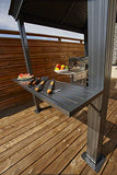 Sojag 5' x 8' Mykonos Hardtop Grill Gazebo with Shelving Outdoor Sun Shelter, Dark Grey