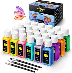 Caliart Acrylic Paint Set With 12 Brushes, 24 Colors (120ml, 4oz) Art Craft  Paints for Artists Kids Students Beginners & Painters, Canvas Halloween