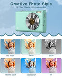 Digital Camera, Zostuic 2.7K Autofocus 48MP Kids Camera with 32 GB Card 16X Compact Portable Mini Toy Cameras Christmas Birthday Festival Gift for 4-15 Year Old Kid Children Teens Girls Boys(Green)