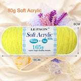 LE PAON Acrylic Yarn Skeins Total of 165 Yards Craft Yarn | for Knitting and Crochet Perfect Beginner Yarn(Neon Yellow)