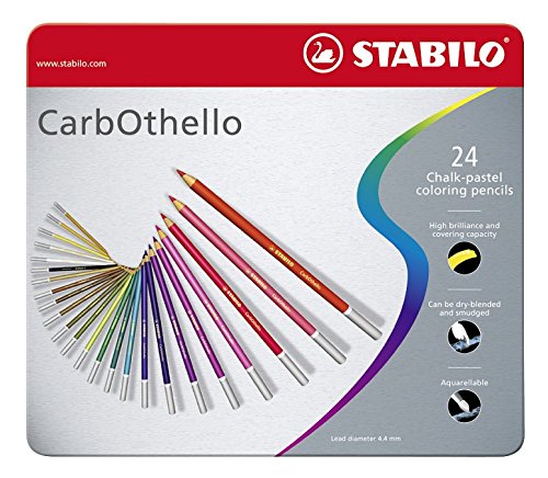 Stabilo CarbOthello Chalk-Pastel Colored Pencil, 4.4 mm - 24-Color Set