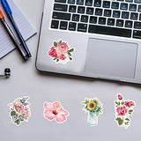 Cotrida 100pcs Flower Stickers Pack, Aesthetic Flower Decals Prefect for Scrapbooking, Kid DIY Arts Crafts, Bullet Journals, Junk Journal, Planners, Laptops and Phone