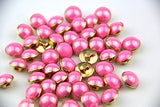 RayLineDo 25Pcs Pearl Pink Half Resin Dome Cap Copper Base Crafting Sewing DIY Buttons-13mm