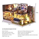 CUTEBEE Dollhouse Miniature with Furniture, DIY Wooden Dollhouse Kit Plus Dust Proof and Music Movement, 1:24 Scale Creative Room Idea (Bamboo Fragrance)