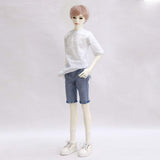 Ball Jointed BJD Doll with Full Set Clothes Shoes Wig Makeup Can Choose Eyeball Color DIY Toys for Boy Handmade Gift,Browneyeball