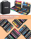 Ohuhu Water Based Markers, Dual Tips, 160 Colors Art Markers Set Coloring Brush Fineliner Color Marker Pens for Calligraphy Drawing Sketching Coloring Bullet Journal Back To School Black Package