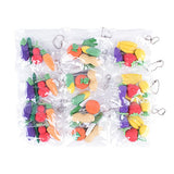 Colorful Mini Fruits & Vegetables Tiny Foods Miniature Pencil Erasers for Children Party Favors,