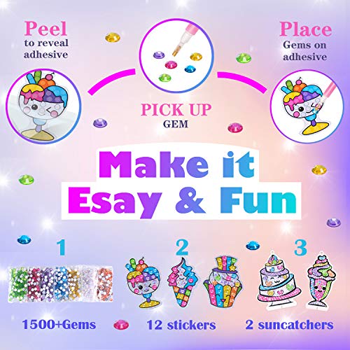Gem Diamond Painting Kits For Kids - Arts And Crafts For Girls & Boys Ages  6-8 8-10 10-12-make Your Own Stickers And Suncatchers