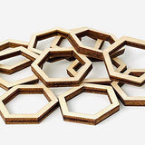 ALL SIZES BULK (12pc to 100pc) Unfinished Wood Wooden Hollow Hexagon Hexagons Frame Laser Cutout Dangle Earring Jewelry Blanks Charms Ornaments Shape Crafts Made in Texas