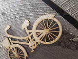 12 inch Bicycle with Basket wood cutout bike