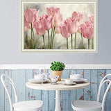 eGoodn Diamond Painting Art Kit DIY Cross Stitch by Number Kit DIY Arts Craft Wall Decor, Full Drill 23.6 inches by 15.8 inches, Pink Tulips, No Frame