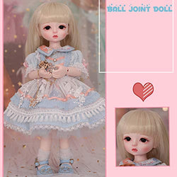 MZBZYU 1/6 BJD Doll 26Cm Princess Toy Fashion Lovely Doll Girl Birthday Gift with Clothes Outfit Shoes Wig Hair Makeup,B