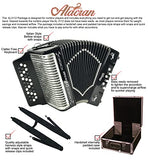 Alacran AL3112 Accordion Package: 31 Button, 12 Bass Accordion with Rigid Case and Adjustable Straps (Sol/GCF, Gloss Black)