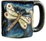 One (1) MARA STONEWARE COLLECTION - 16 Oz Coffee/Tea Cup Collectible Dinner Mugs - Dragonfly Insect Design