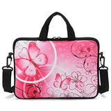 RICHEN 9.7 10 10.1 10.2 inches Messenger Bag Carrying Case Sleeve with Handle Accessory Pocket Fits 7 to 10-Inch Laptops/Notebook/ebooks/Kids tablet/Pad (7-10.2 inch, Pink Butterfly)