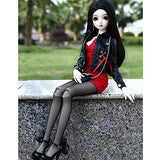 MEShape 4pcs Girl Doll Clothes, Handmade Coat + Red Dress + Socks + Necklace for BJD/SD Doll Dress Up Accessory (Only Doll Clothes, No Dolls)
