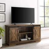 Home Accent Furnishings New 58 Inch Sliding Barn Door Television Stand - Rustic Oak Finish