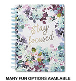 Small Hardcover Journal Notebook Notepad: Tri-Coastal Design Lined Spiral Notebooks/Journals with Cute Cover Design and Phrase - Personal Diary for Writing Notes in and Journaling (Stay Focused)