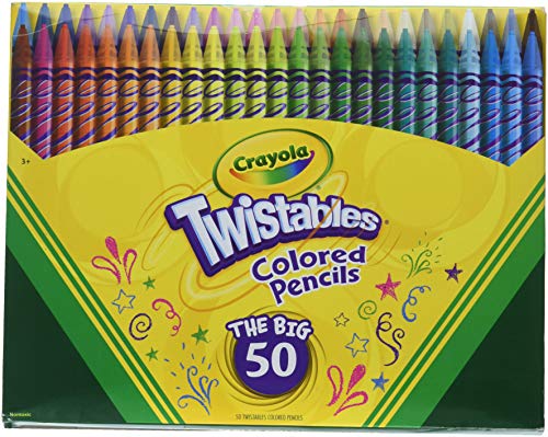  Crayola Twistables Colored Pencil Set (50ct), Kids Art
