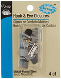 Dritz 86 No-Sew Hook & Eye 1/2 Inch 4/Pkg-Nickel