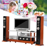 iLAZ 1:12 Scale Dollhouse Furniture Miniature Widescreen Television DVD HiFi Stereo Audio System Wood Tv Stand Set for Doll House, Miniature Accessory Kids Pretend Toy, Birthday Handcraft Gift
