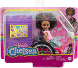 Barbie Chelsea Doll & Wheelchair, with Chelsea Doll (Curly Brunette Hair), in Skirt & Sunglasses, with Ramp & Sticker Sheet, Toy for 3 Year Olds & Up