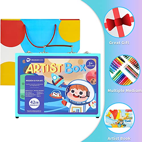 MEEDEN Kids Art Set, 78 Pieces Kids Drawing Set with Portable Beech Wood  Box, Coloring Book, Silky Crayons, Oil Pastels, Colored Pencils and  Painting