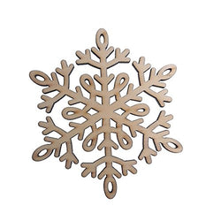 RayLineDo 10pcs Snowflake Hollow Design C Wooden Christmas Ornaments Embellishments with String