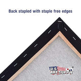 US Art Supply 16 x 16 inch Black Professional Quality Acid Free Stretched Canvas 4-Pack - 3/4 Profile 12 Ounce Primed Gesso - (1 Full Case of 4 Single Canvases)