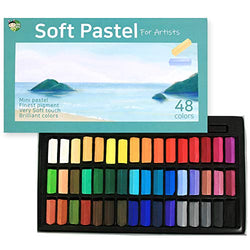 (48 Colors) HASHI Non Toxic Soft Pastels for Professional - Square Chalk pastel Assorted Colors