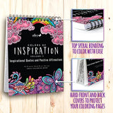 ColorIt Colors of Inspiration Volume 2 Inspirational Quotes and Positive Affirmations Adult Coloring Book, 50 Original Designs, Spiral Binding, USA Printed, Lay Flat Hardback Book Cover, Ink Blotter