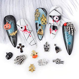 MEILINDS 3D Nails Art Halloween Decals Decoration Nail Studs Metal DIY Nail Manicure Tips 6 Boxes