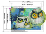 Owl Diamond Painting- 5d Diamond Painting Kits, Full Coverage, Round Rhinestone, DIY Tool Kit Art Supplies- Fun Gifts for Friends&Family,Adults&Children, Craftwork for Indoor Décor (q057)