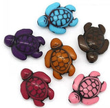 100 Pc Turtle Charm Spacer Beads, Acrylic Mixed Color, 18x15mm (~3/4) with 1.8mm Hole