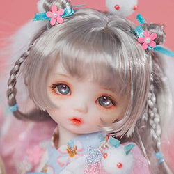 ZDD 1/6 BJD Ball Jointed Doll Toy with Full Set Clothes Shoes Wig Girl Doll Playset Birthday for Your Daughter & Girlfriends (Sugar Cake Rabbit Ears),Full Set