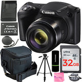 Canon PowerShot SX420 20 MP Digital Camera (Black) + 64GB SDHC Memory Card + Deluxe Carrying Case +