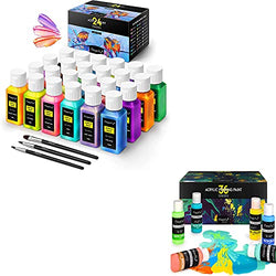 Magicfly Iridescent Acrylic Paint Pouring Set: Magicfly 24 Colors Iridescent Acrylic Paint + Magicfly 36 Colors Acrylic Pouring Paint