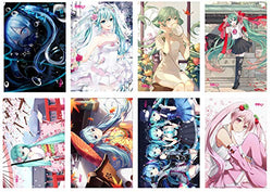 Hatsune Miku Poster Set of 8 Wall Art For Room Decoration, 16.5"x11.5", on Embossed Coated Poster Paper